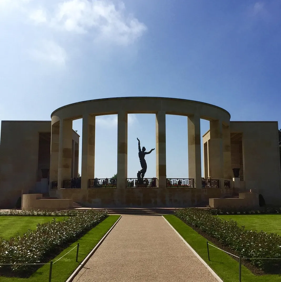 Memorial at the American cemetery in Colleville-sur-Mer, Normandy
